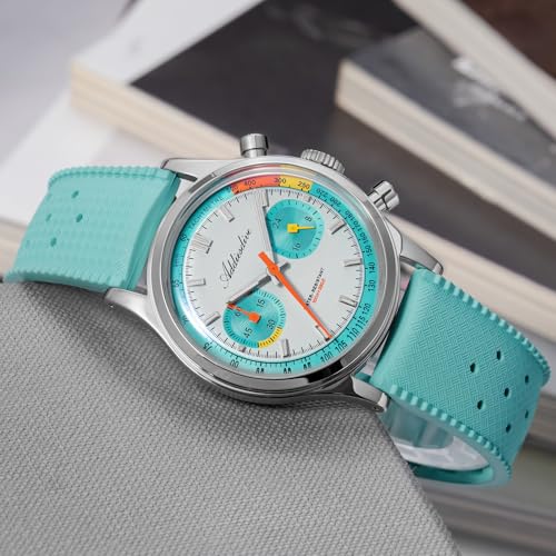 ADDIESDIVE Men’s 38mm Quartz Chronograph Watch, 100M Water-Resistant, BGW9 Luminous, 316L Stainless Steel, Nylon Strap, FKM, Rubber