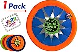 JA-RU Flying Disc Soft Frisbees (1 Pack) Wet & Dry Easy & Safe to Catch Toys & Games Kids Adults Teens for Beach Lake Pool Playground & Outdoors Fun for Boy. Plus 1 Bouncy Ball 1031-1p