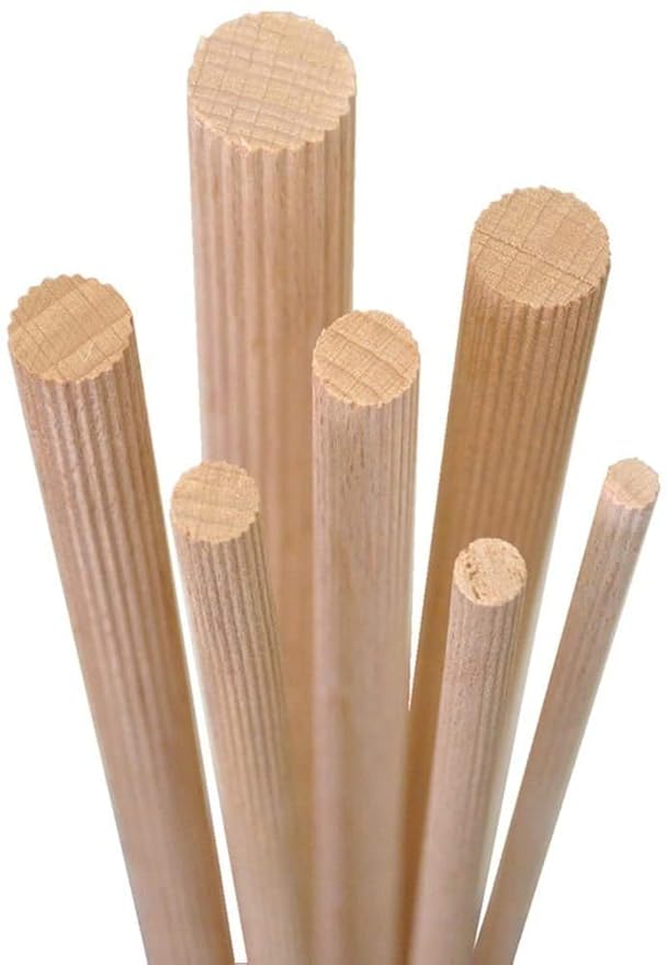 Grooved Wooden Dowel Rod (Size 10 mm x 3 ft) Wood Stick Hardwood for Art Craft DIY Projects