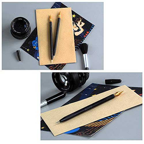 Scratch Color Pen Dual Tip/Scratch Paper Stick Stylus Tools for Art Paper Painting/Expert Edition/Black & Gold Design / 10 Pieces - Thumbnail 3