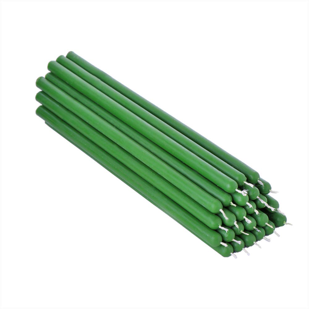 NKlaus 25x Green Beeswax 21cm sooty Table Candles Ritual Candle drip Candles 36