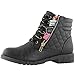 DailyShoes Women's Ankle Boots Combat Bootie Low Heel Lace Up Zips Pocket Boot Zip Comfy Shoes Sexy Party Toe Square Casual Booties Exclusive Credit Card Susan-02 Black Pu 8