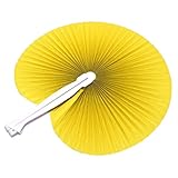 leyouyou520 1 Piece Paper Folding Hand Fan Chinese Party Bag Fillers Wedding Decoration Favor,Yellow