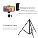 Up to 82 Inch Extendable Tripod with Mobile Phone Clip Mount, Camera Tripod, Compatible with Most Cell Phones, DSLRs, Digital Cameras and Action Cameras for Selfie and Live Video (82 in Silvery)