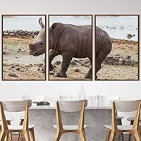 3 Piece Framed Canvas Wall Art Stomping The Wild Animals for Living Room Bedroom - 16