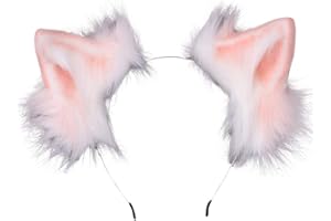 VIGVAN KYC Animal Ears Kawaii Plush Cat Ears Hair Clip Headdress Halloween Cosplay