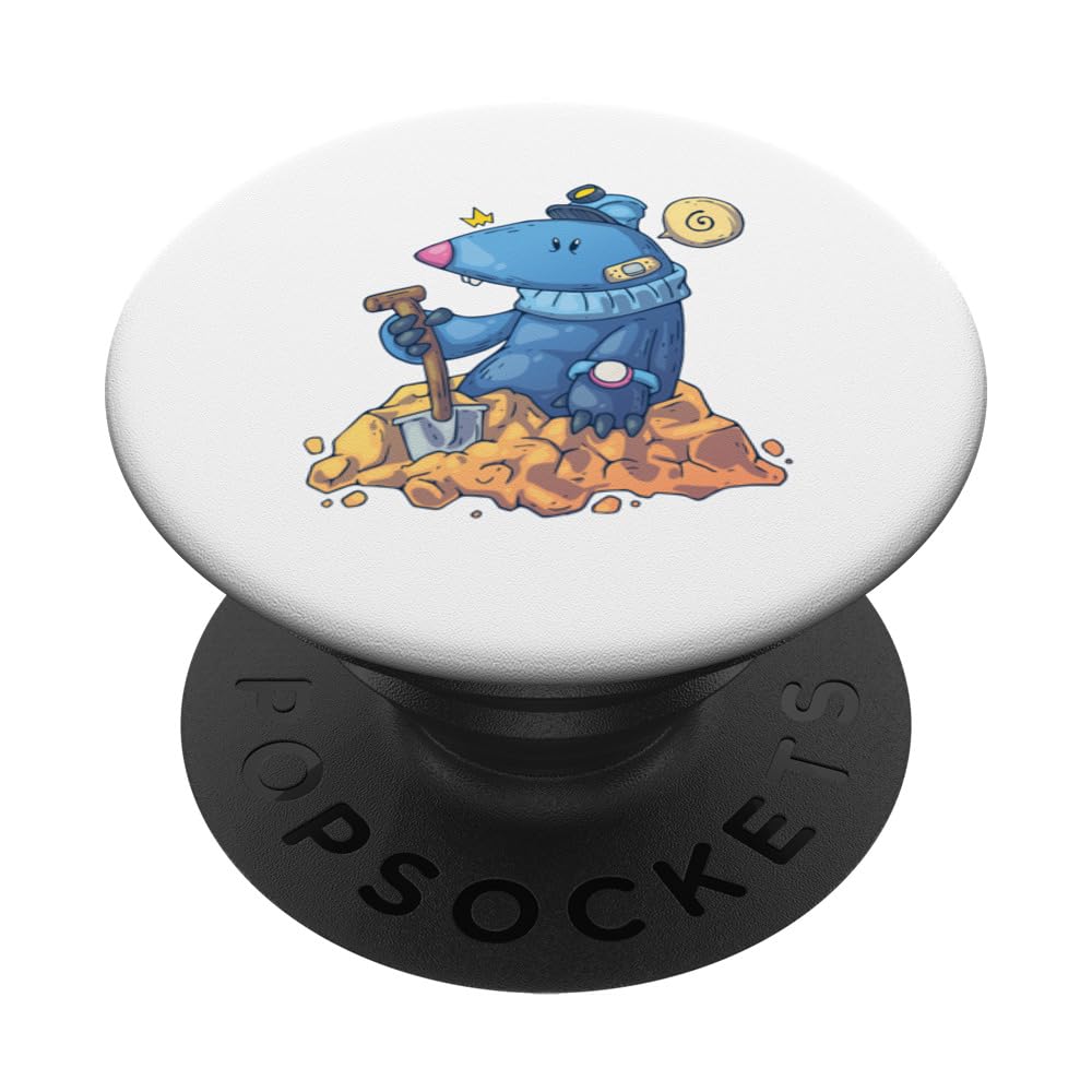 Cute Funny Mole Miner PopSockets Swappable PopGrip