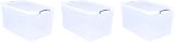 Really Useful Box Nestable Plastic Storage 83 Litre Clear Pack of 3 view 3