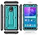 E LV Case for Galaxy Note 4 Case Shock Absorption/HIGH Impact Resistant Full Body Hybrid Armor Protection Defender Case Cover for Samsung Galaxy Note 4 - [Turquoise/Black]