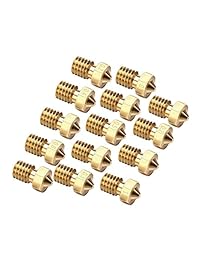 WINGONEER 35pcs M6 extrusora impresora 3d 0,2 0,3 mm. grosor de trazo de, 0,5, 0,6, 0,8, 1,0 mm. Boquilla de latón cabezal de impresión para E3D Makerbot (5pcs cada tamaño)