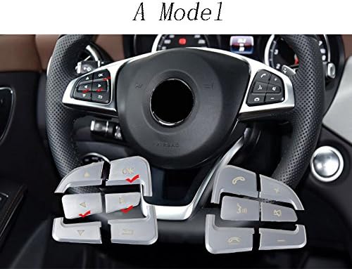 カースタイリングステアリングホイールボタンカバートリムステッカー用メルセデスベンツglcをcクラスw5 蔵 X 253 Cla Gla Model X156アクセサリー A C177