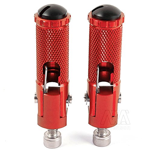 New arrival Motorcycle CNC Universal Foot Rest Footrests Folding Foot Pegs Rear Set For Honda Kawasaki KTM Ducati Suzuki Yamaha (Red)