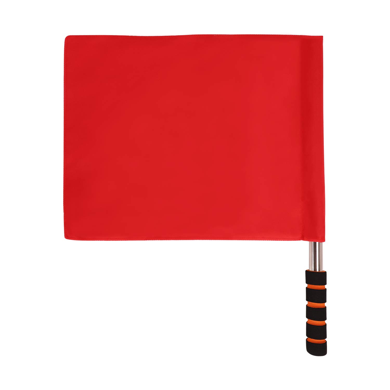 Red Flag Sports Referee Flags Stainless Steel Hand Flag Sponge Handle Linesman Command Flags Track and Field Sports Training Flag Soccer Referee Flags