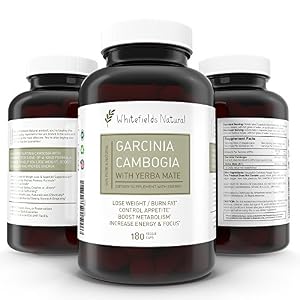 Image of Pure Garcinia Cambogia with Energy from Yerba Mate. Weight Loss and Diet Pill, Appetite Suppressant Helps Increase Metabolism, Boost Energy without Jitters or Crashes, All While Burning Fat, 180 Caps