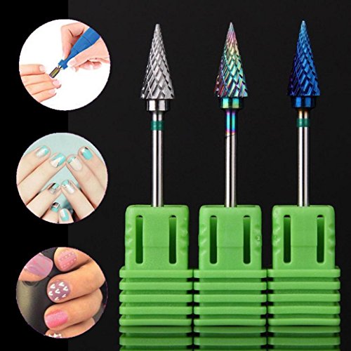 Wondere 1PC Nano Coated Carbide Nail Drill Bit Professional Acrylic/Gel Removal Polishing Tools for Nail Art,High Strength and Durability (Blue) - Thumbnail 3