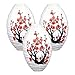 Just Artifacts 18-Inch x 11-Inch Cherry Blossom Oval Japanese/Chinese Paper Lanterns (Set of 3, Red Sakura Tree)