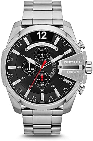Diesel Mega Chief For Men Black Dial Stainless Steel Band Watch