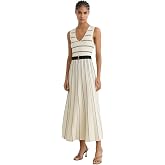 REISS Womens' Mallory Sleeveless Striped Knitted Midi Dress