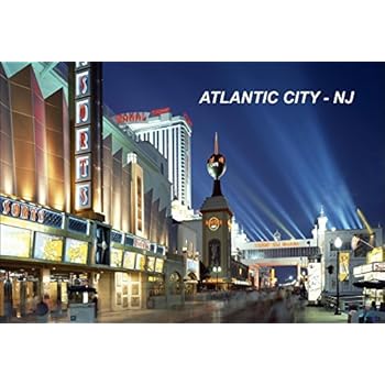 New Jersey USA United States Fridge Refrigerator Magnets (City: Atlantic City #H2)