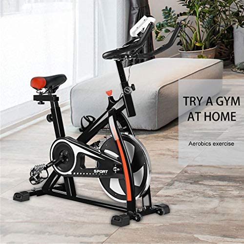Water-chestnut Update Indoor Exercise Bike, Belt Drive Indoor Exercise Stationary Bike, Stationary Bike with LCD Display and Heart Rate Monitor for Fitness ... (Black) - Thumbnail 6