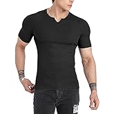 Muscle Cmdr Men's Henley Long&Short Sleeve T-Shirt Slim Fit V Neck Shirts Stretch Tee Casual Underwear Athletic Medium Weight