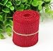 Huachnet Natural Jute Burlap Ribbon Roll Fabric for Wedding Party Home DIY Decoration (Dark Red)-Pack of 1