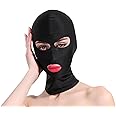 Adult Women Sexy Balaclava Mask Black Hood Full-face 3 Hole Cosplay Costume Hollow Out Face Mask Headwear