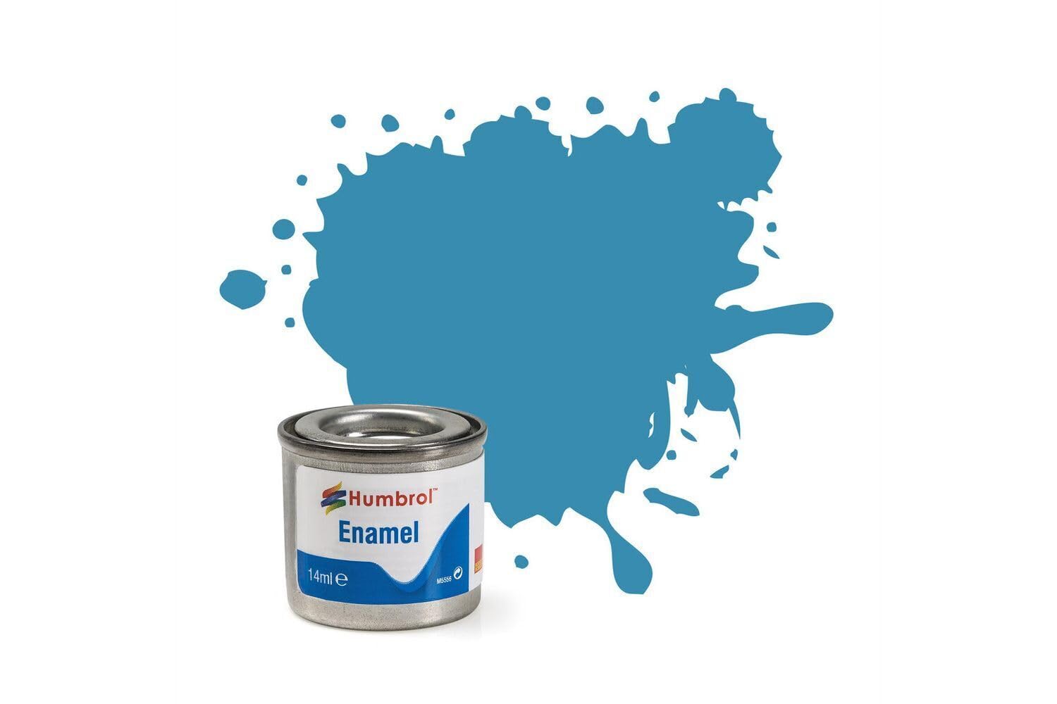 Humbrol 14ml No. 1 Tinlet Enamel Paint Bottle 48 (Mediterranean Blue Gloss)