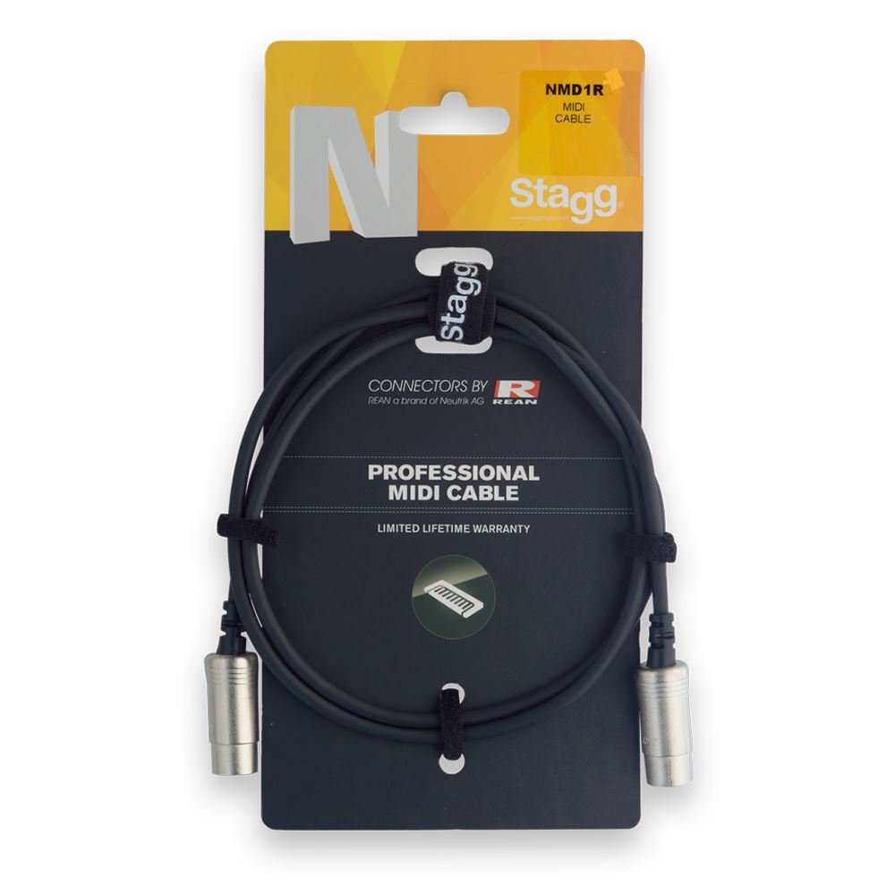 Stagg 21392 1 m Professional MIDI Cable - Black