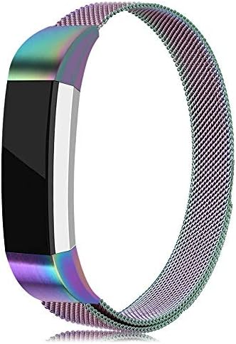 LNOOIU Bands Compatible with Fitbit Alta, Replacement for Alta HR Stainless Steel Bands Adjustable Accessory Wristband for Alta Bracelet Women Men Girls Boys (Colorful Large)