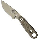 ESEE Knives Izula-II Fixed Blade Knife, Micarta Handle, Molded Sheath, Clip Plate (Desert Tan)