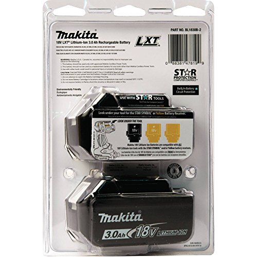 Makita BL1830B-2 18V LXT Lithium-Ion 3.0Ah Battery