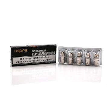 Aspire BVC Coils für ET-S, Vivi Nova, CE5 und K1, 1.6ohm/1.8ohm, 5pcs E-Zigarette Spulen Verdampferkopf, Original Authentisch