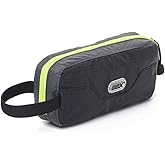 GOX Travel Small Toiletry Bag for Men Nylon Dopp Kit Medicine Bag Travel Organizer Pouch Shave Kits for Teens Toiletry Essentials Bathroom Compact (Black, 7.9 * 3.7 * 2 Inches)