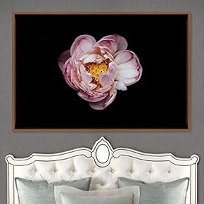 signwin Framed Canvas Wall Art Pink Flower Portrait...