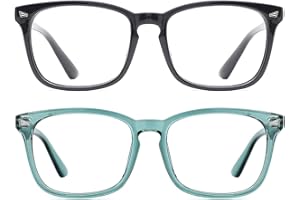TIJN 2 Pack Blue Light Blocking Glasses, Computer Reading/Gaming/TV/Phones Glasses for Women Men,Anti Eyestrain & UV Glare