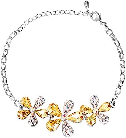 Special Outlook Crystal Flower Bracelet - Adjustable 8.7” Bracelet with Crystal from Swarovski