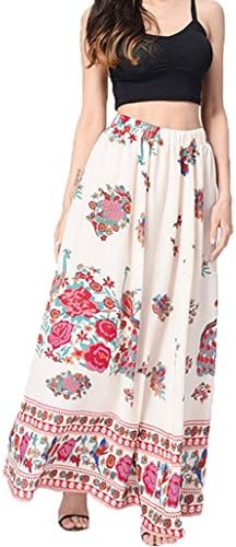 Maxi Skirts for Women Boho Beach Floral Summer High Waist Long Skirt