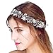 FAYBOX Bridal Vintage Crystal Pearl Hairbands Wedding Hair Accessories Silver