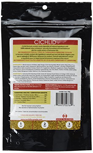 Northfin Food Cichlid Formula 1mm Pellet 100 Gram Package