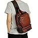 Zebella Men's Letaher Unbalance Chest Pack Multipurpose Backpack Crossbody Shoulder Bag Travel Sling Bag