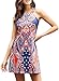 Happy Sailed Women Summer Dress Coverup Dress Floral Print Bohemian Beach Dresses,Large Blue