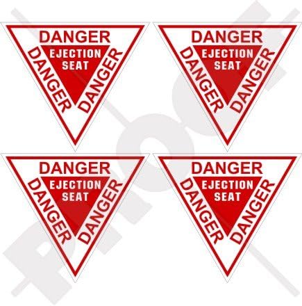 DANGER EJECTION SEAT USAF Martin Baker 2,4" (60mm) Vinyl Stickers, Decals x4