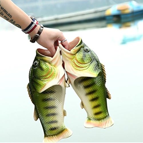 Zabring Fish Slippers Beach Shoes Pool Non-Slip Sandals Creative Hand Painted Fish Slippers Men and Women Casual Shoe Clothing, Shoes & Jewelry, Women, Shoes, Slippers