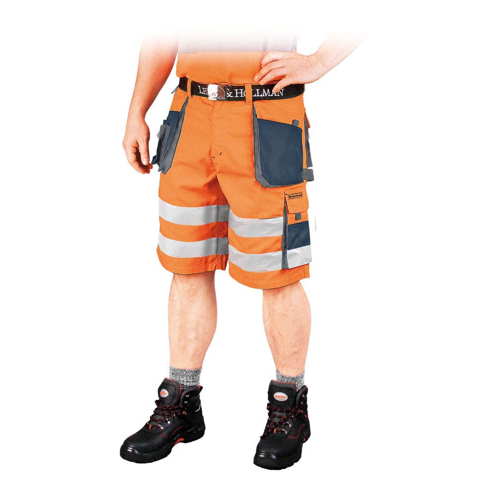 Leber&Hollman LH-FMNX-TS_PGSM Formen Protective Short Trousers, Orange-Navy Blue-Gray, M Size