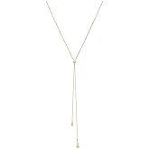 SHANTYSON Lariat Necklace for Women Dainty Long Necklaces 14K Gold Plated Knot Drop Y Chain Simple Adjustable Trendy Jewelry Gifts