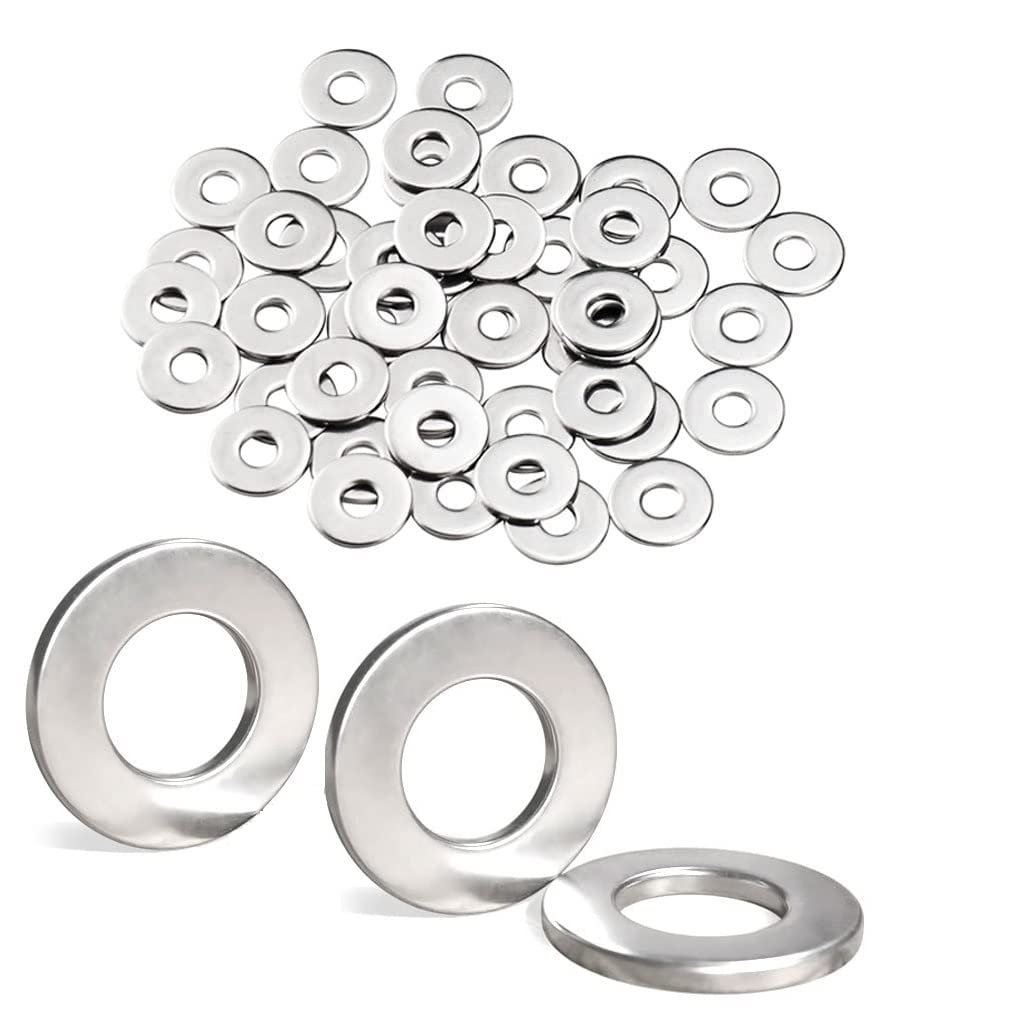 PERCTWARE 304 Stainless Steel Washers M6x18x1.5 100 pcs,Round Flat Spacer Repair Washer
