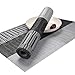 Famibay PVC Table Place Mats and Table Runner - Heat Insulation PVC Placemats Stain-Resistant Woven Vinyl Table Mats for Kitchen (Set of 4 and Table Runner, Black)