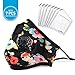 ANALAN Anti Dust Pollution Mask N99 Washable Mask Filter Air Masks for Smoke Protection Allergies Pollen Flu and Saw (Bohe Flowers)