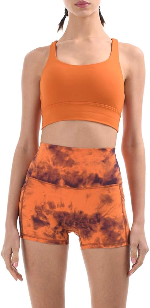 JNVNI Women's 8" / 3" High Waist Yoga Shorts with Pockets Workout Running Compression Athletic Tummy Control Short: Clothing